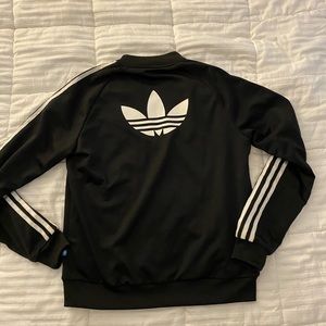 Adidas black/white track jacket size s